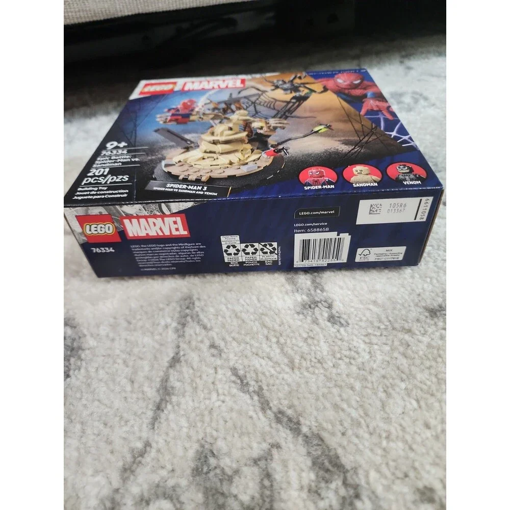 LEGO Marvel Epic Battle Spider-Man vs. Sandman Building Toy Set, 201 Pieces,